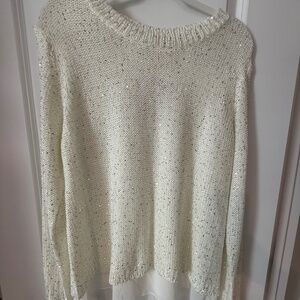 Simple Couture Sparkle White Sweater Sz Medium NWT